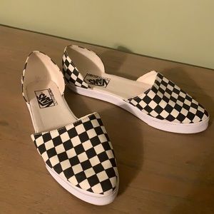 Vans Ultra Cush size 9.5 slip on mule. Black and white check.